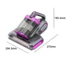 A 3D rendering of a handheld vacuum cleaner with dimensions indicated. Produktbild-Vorschau