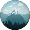 Berglandschaft Magnet rund mit Waldmotiv Produktbild-Vorschau 1