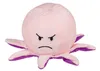 A plush toy octopus with a pink body and purple tentacles, displaying an angry expression. Produktbild-Vorschau