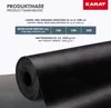 A rolled-up black rubber mat is shown, with product dimensions and specifications displayed in text above it. Náhled obrázku produktu