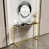 FATIVO Konzolový stolek mramor černý 100×30×79 cm, úzký Náhled obrázku produktu 5