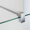 A close-up view of a modern shower enclosure's metal frame and glass panel. Anteprima dell’immagine prodotto
