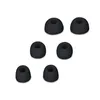 Six black silicone ear tips for earbuds are arranged in a staggered pattern on a white background. Produktbild-Vorschau