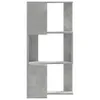 A three-shelf corner bookshelf with a concrete gray finish. Náhled obrázku produktu