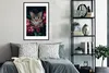MuchoWow® Gerahmtes Poster Katze - Blumen - Tiere - Produktbild-Vorschau 2