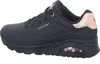 A side view of a black Skechers sneaker with rose gold accents. Anteprima dell’immagine prodotto