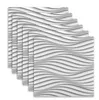 A stack of white decorative panels with a wavy, 3D embossed pattern, arranged in a stepped formation on a white background. Produktbild-Vorschau