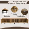 A marketing image showcasing the features of a TV cabinet. Voir les images du produit