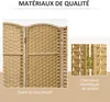 HOMCOM Paravent interieur en bois 4 panneaux 160 x 170 cm Voir les images du produit 8
