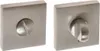 Two square metal plates with a circular knob on one and a screw on the other, likely part of a door handle mechanism. Produktbild-Vorschau