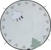 A round play mat with a cloud and rainbow design. Produktbild-Vorschau