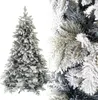 A full artificial Christmas tree covered in artificial snow, shown from the front and a close-up of its branches. Produktbild-Vorschau