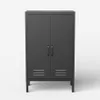 Büroschrank schwarz Metall 2 Türen industriell 65x36x105cm Produktbild-Vorschau 3