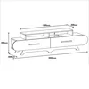 A line drawing diagram of a TV stand with dimensions indicated. Produktbild-Vorschau