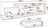 A diagram showing the dimensions of a TV lowboard. Náhľad obrázku produktu