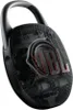 A black JBL Bluetooth speaker with a carabiner clip. Produktbild-Vorschau
