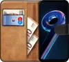 A book-style phone case with a phone inserted, showing cards and cash inside. Náhled obrázku produktu