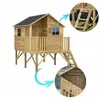 A wooden playhouse on stilts with a ladder and a deck. Produktbild-Vorschau