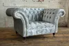 Chesterfield Sessel Fernseh Couch 1 Sitzer Sofa Textil Produktbild-Vorschau 7