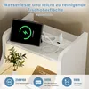 UnboxG, sada 2 nočných stolíkov, biela farba, s LED Náhľad obrázku produktu 4