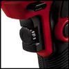 A close-up view of a red and black power tool, focusing on a black dial and a red lever. Náhled obrázku produktu