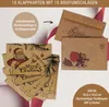 15x Kraftpapier Weihnachtskarten mit Umschlag - Frohe Produktbild-Vorschau 2