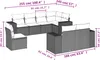 Design 8-tlg. Garten-Sofagarnitur mit Kissen Schwarz Poly Produktbild-Vorschau 3