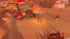 A scene from a video game with characters and a shop stall in a desert-like environment. Produktbild-Vorschau