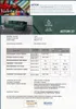 A product information sheet for a green sofa, featuring product details, technical specifications, and certifications. Produktbild-Vorschau