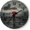 Wanduhr - Rund - Glasuhr - Meer Brücke Sturm - 30x30cm - Produktbild-Vorschau 1