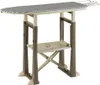 A product shot of an ironing board with a built-in stool. Voir les images du produit