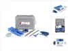A Kreg jig and accessories are laid out on a white background. Produktbild-Vorschau