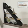 Skye Decor, Pisagor - Zwart, Eikenhout, Boekenkast, Zwart, Productafbeelding-voorbeeld 2