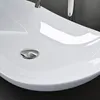 doporro Lavabo da Appoggio Ovale in Vetroceramica Bianco Anteprima dell’immagine prodotto 4