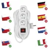 Prodlužovací kabel 10 m / 3 zásuvky / s vypínačem / bílý / PVC / 1 mm2 Voir les images du produit