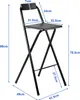 Bardi 4 x klappbare Barhocker für Bartable Schwarz - 100 Kg Produktbild-Vorschau 3