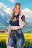 Steigenhöfer Dirndlbluse MARIE Blau 38 Produktbild-Vorschau 6