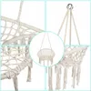 Collage of close-up and full shots of a macrame hanging chair. Produktbild-Vorschau