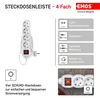 EMOS stekkerdoos met 4 stopcontacten en schakelaar, 150 cm Productafbeelding-voorbeeld 2
