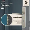 A marketing image showcasing a door handle set with descriptive text and branding. Produktbild-Vorschau