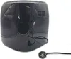 The back view of a black air fryer with its power cord and plug visible. Produktbild-Vorschau