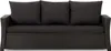 A black sofa with three cushions on a white background. Anteprima dell’immagine prodotto