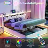 Łóżko platformowe INONEFT 140x190 z podświetleniem LED i Podgląd zdjęcia produktu 5