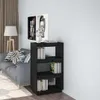 Bücherregal/Raumteiler Schwarz 60x35x103 cm Massivholz Produktbild-Vorschau 2