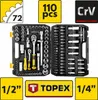 110-Teiliges Steinschlüsselset 1/2„ 1/4“ Crv Robuste Produktbild-Vorschau 2