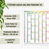 A2 Wandkalender 2026 EU-Version – 14 Monate Übersicht | Produktbild-Vorschau 3