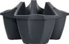 A dark gray, multi-compartment planter pot. Náhľad obrázku produktu