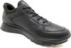 A black leather Ecco Exostride sneaker is shown from a side-angle against a white background. Náhled obrázku produktu