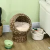 PawHut Rattan Katzenkorb Katzenhöhle Katzenbett mit Kissen Produktbild-Vorschau 8