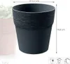 A dark gray plant pot is shown with dimensions indicated. Another lighter colored pot is partially visible in the background. Podgląd zdjęcia produktu